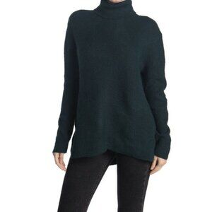 SWEET ROMEO Abstract Rib Turtleneck Tunic In Dark Teal sweater women size XS